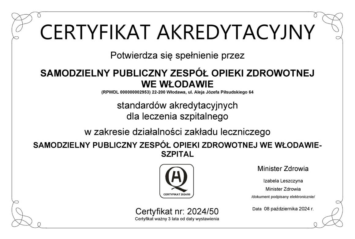 Certyfikat akredytacyjny 2024 r.